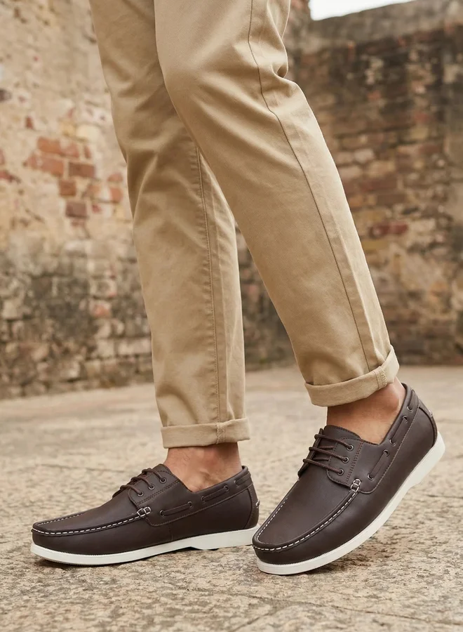 Styli brown Men Brown Leather Boat Shoes for Men | Best Price UAE